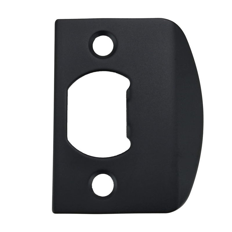 Bowery Hill Strike Plate with Full Lip and Square Corner in Black