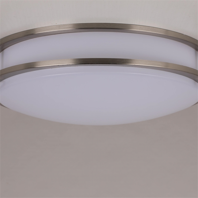Bowery Hill Integrated LED Stainless Steel Ceiling Light in Satin Nickel