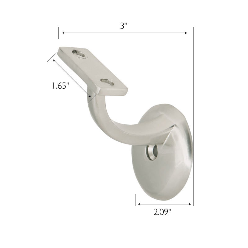 Bowery Hill Jumbo Zinc Handrail Metal Bracket in Satin Nickel 5 Pack