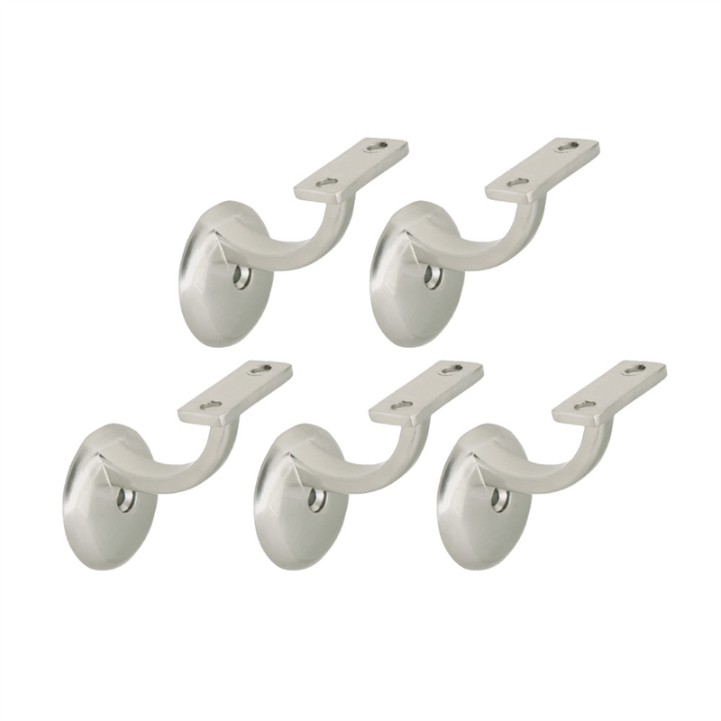 Bowery Hill Jumbo Zinc Handrail Metal Bracket in Satin Nickel 5 Pack