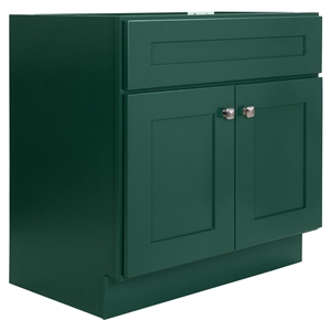 Bowery Hill Wood Vanity Without Top in Hunter Green Unassembled 30-Inch