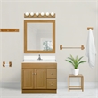 Bowery Hill Rustic Wood Bathroom Triple Robe Hook in Honey Oak