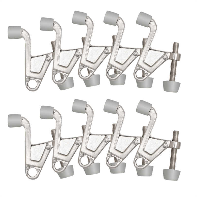Bowery Hill Jumbo Hinge Pin Door Stop in Satin Nickel 2-1/5 Inch 10 Pack