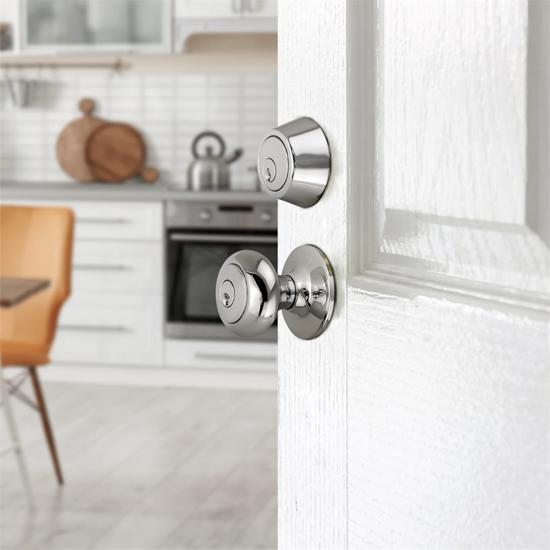 Bowery Hill Brass Single Cylinder Deadbolt in Polished Chrome/Silver