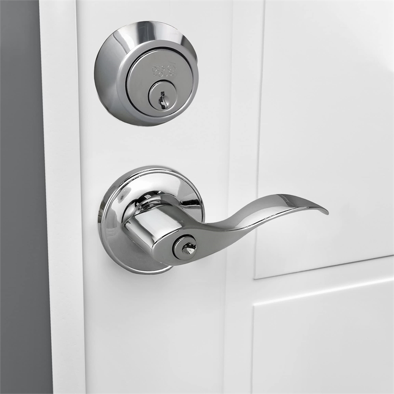 Bowery Hill Brass Single Cylinder Deadbolt in Polished Chrome/Silver