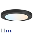 Bowery Hill Oval Flush Mount Metal LED Ceiling Light in Matte Black