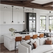 Bowery Hill Oval Flush Mount Metal LED Ceiling Light in Matte Black