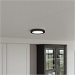 Bowery Hill Oval Flush Mount Metal LED Ceiling Light in Matte Black