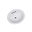 Bowery Hill Oval Ceramic Drop-In Sink 20x17 Single Basin in White
