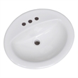 Bowery Hill Oval Ceramic Drop-In Sink 20x17 Single Basin in White