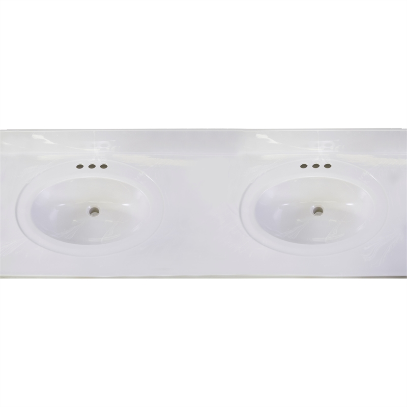 Bowery Hill Vanity in White with Cultured Marble Top Fully Assembled