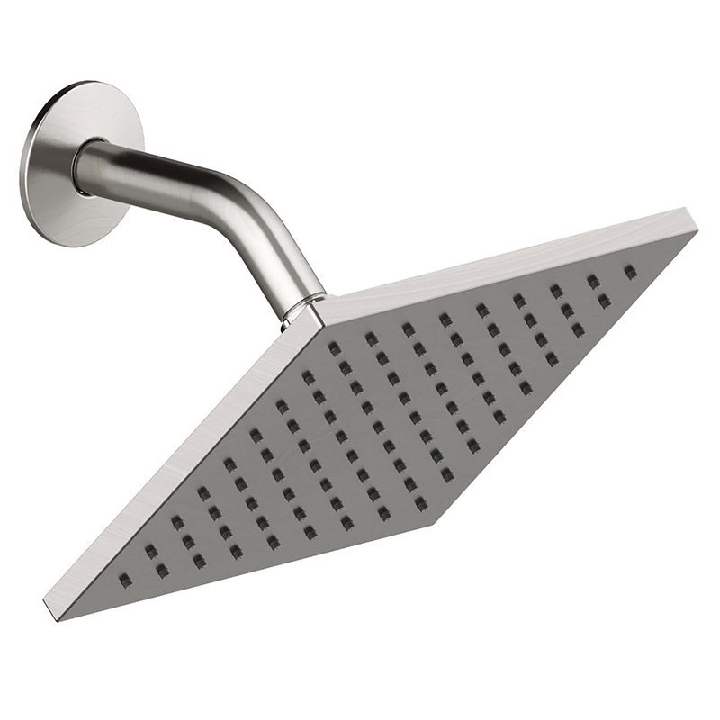 Bowery Hill Modern Brass Shower Head and Trim Kit in Satin Nickel
