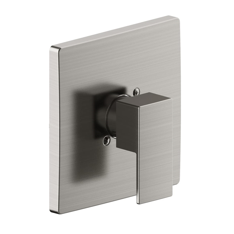 Bowery Hill Modern Brass Shower Head and Trim Kit in Satin Nickel
