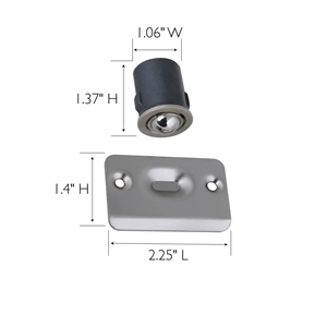 Bowery Hill 2-Pack Metal Drive In Ball Catch in Satin Nickel