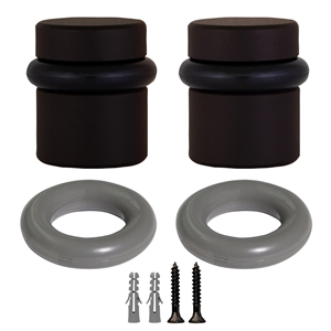 Bowery Hill 2-Pack Brass Modern Cylindrical Door Stop in Oil Rubbed Bronze
