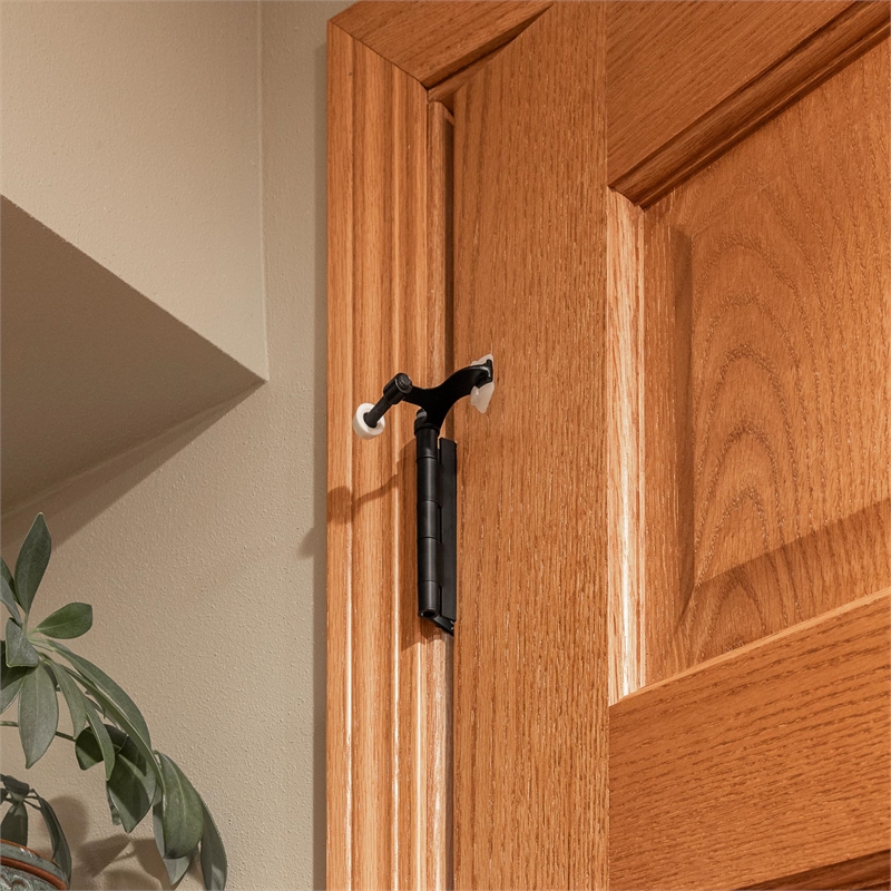 Bowery Hill Metal Hinge Pin Door Stop in Matte Black 2.5 Inch 10 Pack