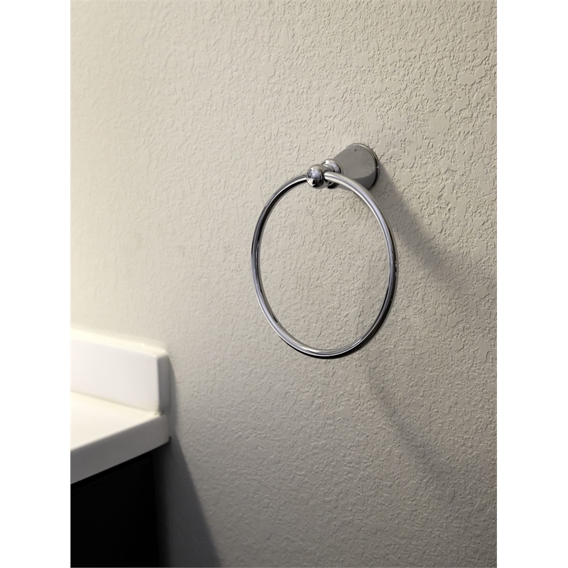 Bowery Hill 7-Inch Metal Bathroom Towel Ring in Polished Silver Chrome