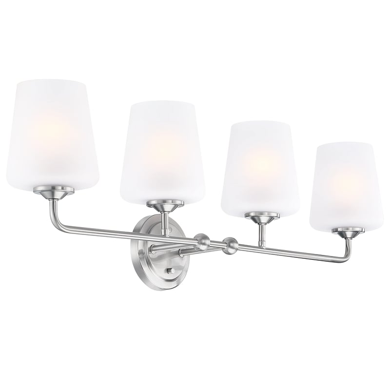 Bowery Hill 4-Light Stainless Steel Vanity Light in Satin Nickel