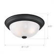 Bowery Hill Traditional Ceiling Light in Matte Black 2-Light 2-Pack