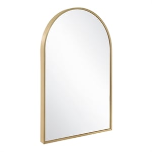 Bowery Hill Arched Decorative Wall Mirror with Gold Frame 30&quot x 20&quot