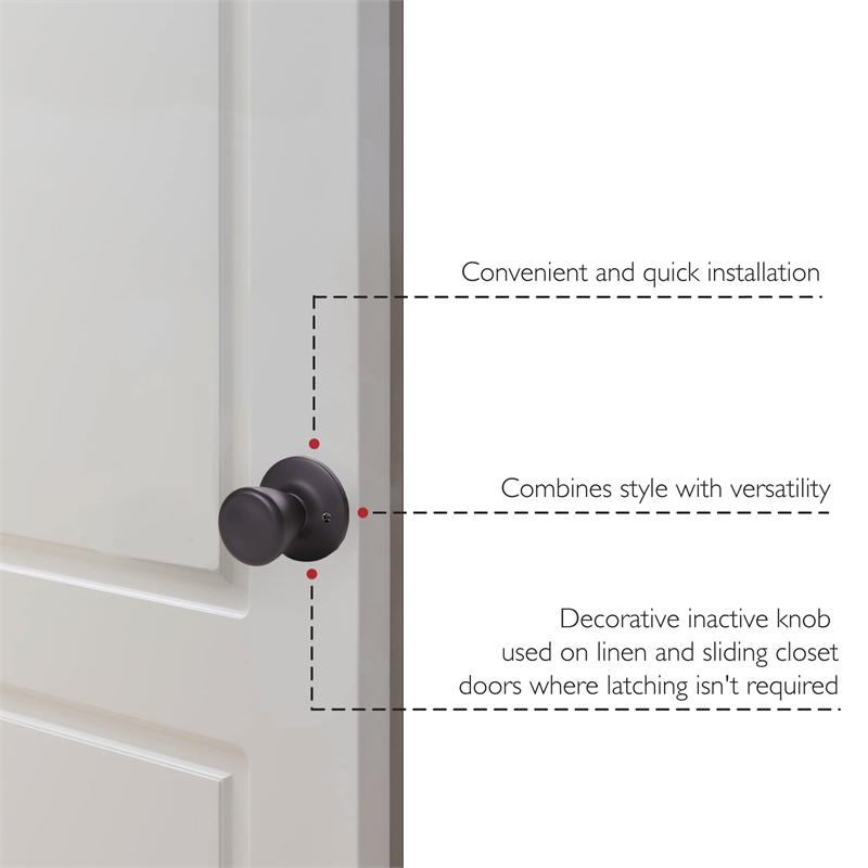 Bowery Hill Tulip Traditional Brass Dummy Door Knob in Matte Black