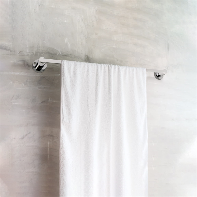 Bowery Hill Contemporary Bathroom Towel Bar in Polished Chrome 24-Inch