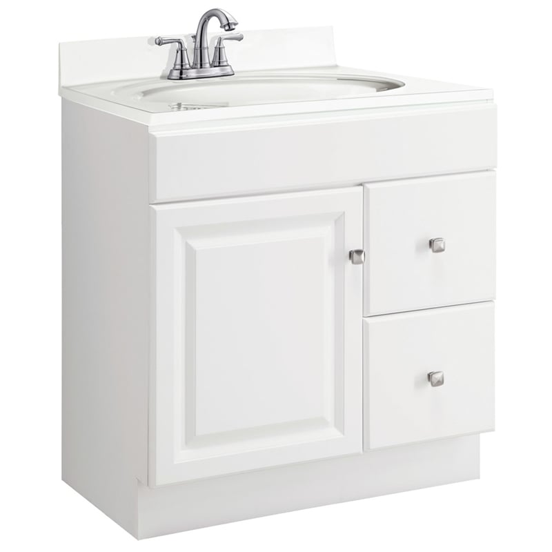 Bowery Hill Ready to Assemble Wood Vanity Without Top in White 30-Inch