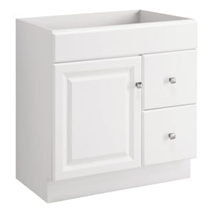 Bowery Hill Ready to Assemble Wood Vanity Without Top in White 30-Inch