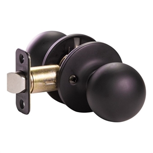 Bowery Hill 2-Way Passage Brass Doorknob in Matte Black 20 Pack