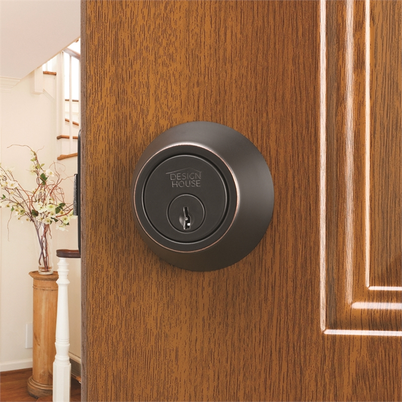 Bowery Hill Single Cylinder Brass Deadbolt in Oil Rubbed Bronze