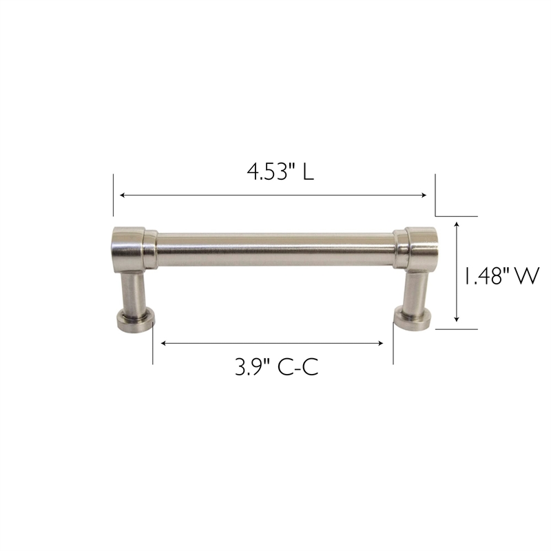 Bowery Hill Metal Cabinet Pull in Brushed Nickel 3.9-Inch 10 Pack