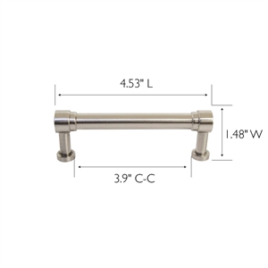 Bowery Hill Metal Cabinet Pull in Brushed Nickel 3.9-Inch 10 Pack