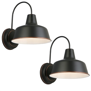 Bowery Hill Indoor/Outdoor Wall Light in Oil Rubbed Bronze 2-Pack