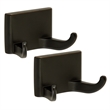 Bowery Hill Metal Double Robe Hook 2-Pack in Oil Rubbed Bronze