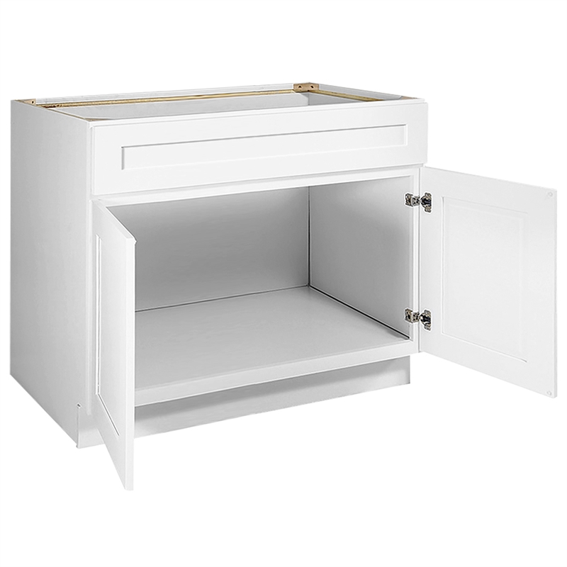 Bowery Hill Wood Sink Base Cabinet in White 42 x 24 x 34.5-Inch