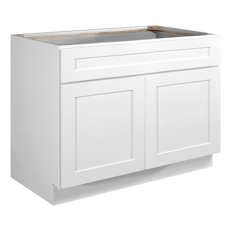 Bowery Hill Wood Sink Base Cabinet in White 42 x 24 x 34.5-Inch