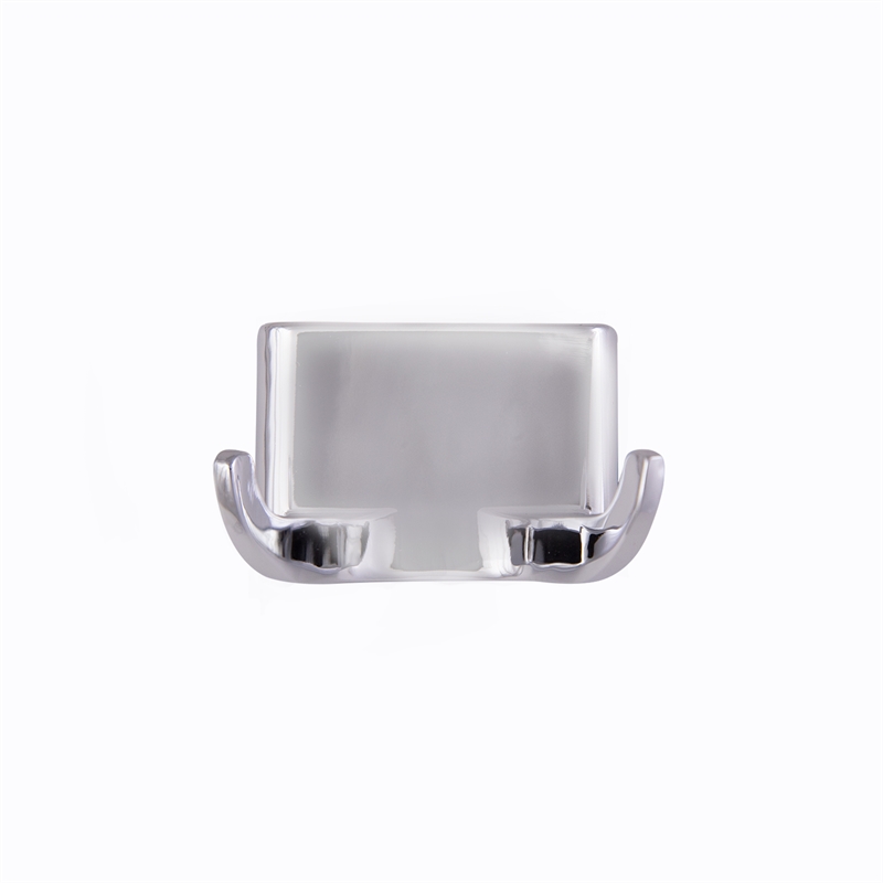 Bowery Hill Metal Double Robe Hook in Polished Chrome/Silver