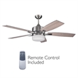 Bowery Hill LED Ceiling Fan in Brushed Silver Nickel 52-Inch