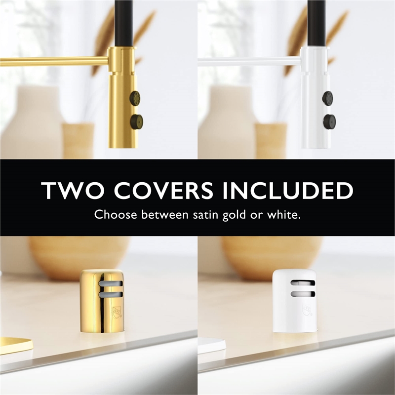Bowery Hill Brass Dishwasher Air Gap in Satin Gold and White