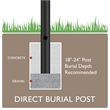 Bowery Hill 80-Inch Steel Lamp Post with 15.5-Inch Cross Arm in Black
