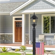 Bowery Hill 80-Inch Steel Lamp Post with 15.5-Inch Cross Arm in Black