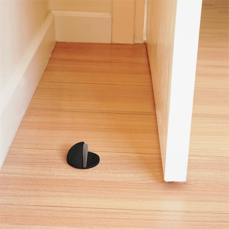 Bowery Hill Metal Dome Door Stop in Matte Black - 1-3/4 Inch - 10 Pack