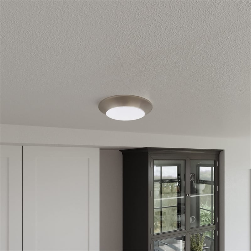 Bowery Hill Ceiling Disk Light in Satin Nickel - 7.76-Inch LED Included