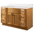 Bowery Hill 49-Inch Assembled Bath Vanity - Birch Base and Solid White Top