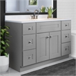Bowery Hill 49-Inch Assembled Bath Vanity - Gray Base and Solid White Top