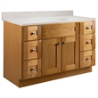Bowery Hill 49-Inch Assembled Bath Vanity - Birch Base and Ivory Swirl Top