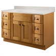 Bowery Hill 49-Inch Assembled Bath Vanity - Birch Base and Ivory Swirl Top