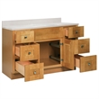 Bowery Hill 49-Inch Assembled Bath Vanity - Birch Base and Ivory Swirl Top