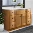 Bowery Hill 49-Inch Assembled Bath Vanity - Birch Base and Ivory Swirl Top