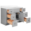 Bowery Hill 49-Inch Assembled Bath Vanity - Gray Base and Single Hole Top